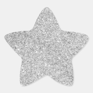 Sticker Étoile Elegant Silver Glitter