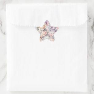 Sticker Étoile Élégante floraison Rose