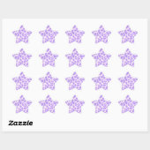 Sticker Étoile Empreinte de léopard violet et blanc (Feuille)