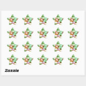 Sticker Étoile Empreinte de marshmallow miniature colorée (Feuille)