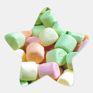 Sticker Étoile Empreinte de marshmallow miniature colorée
