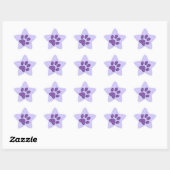 Sticker Étoile empreinte de patte de chat mousseux - violet (Feuille)