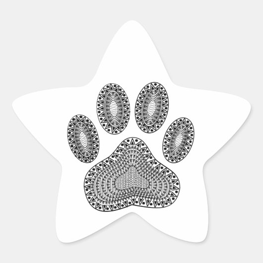Sticker Étoile Empreinte de patte d'encre Abstrait (Devant)