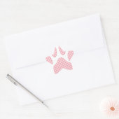 Sticker Étoile Empreinte de patte Tartan Rose Et Blanc (Enveloppe)