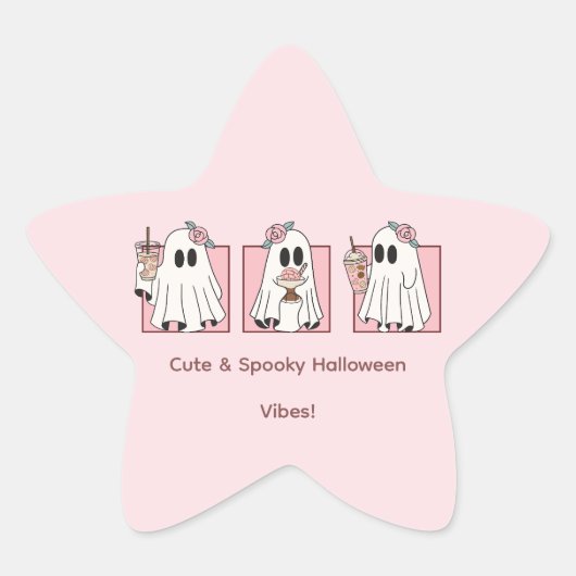 Sticker Étoile Ensemble d'autocollants Kawaii Halloween – Drôle e (Devant)
