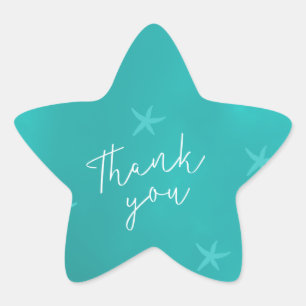 Sticker Étoile Escalier bleu turquoise de plage mariage