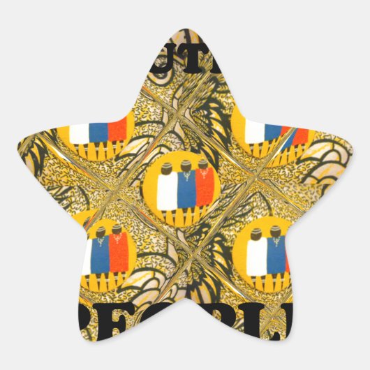 Sticker Étoile Ethnic African Art Design Imprimer : Beautiful Peo (Devant)