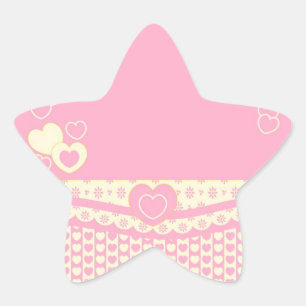 Sticker Étoile Étoile Arrière - plan étoilée du coeur rose