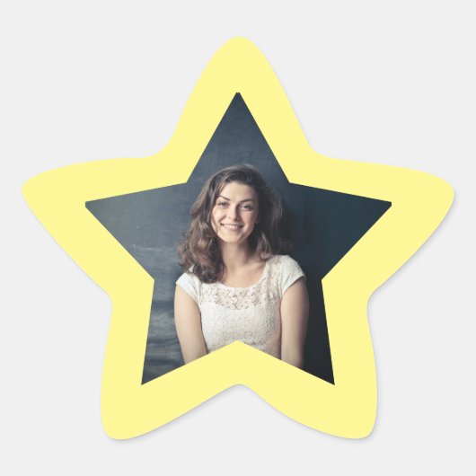 Sticker Étoile Étoile brillante avec photo personnalisée (Devant)