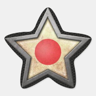 Sticker Étoile Étoile de drapeau japonaise avec effet de maille d