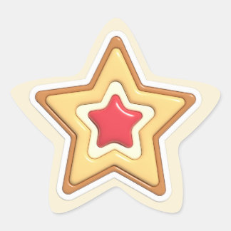 Sticker Étoile Étoile de Noël en forme de cookie 3D