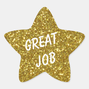 Sticker Étoile Étoile faite sur commande d'or de message avec la