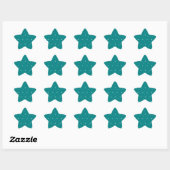 Sticker Étoile Étoiles Blances Sur Elegant Bleu Turquoise / Vert (Feuille)