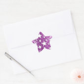 Sticker Étoile Etoiles blanches sur Parties scintillant rose (Enveloppe)