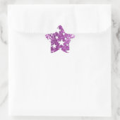 Sticker Étoile Etoiles blanches sur Parties scintillant rose (Sac)