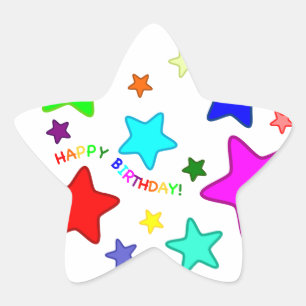 Sticker Étoile Etoiles d'anniversaire Rainbow