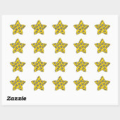 Sticker Étoile étoiles d'impression zèbre jaune (Feuille)