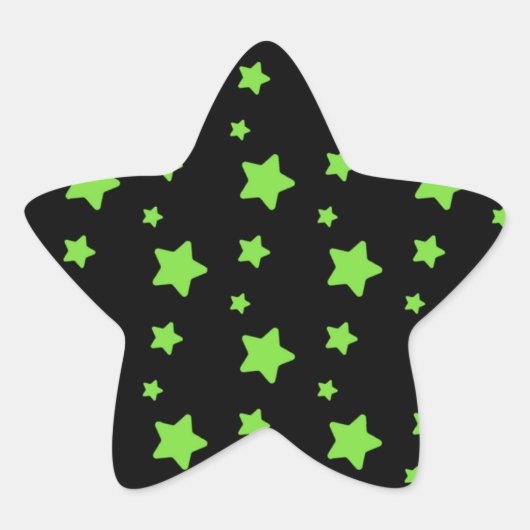 Sticker Étoile Étoiles vertes sur motif noir (Devant)