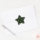 Sticker Étoile Étoiles vertes sur motif noir (Enveloppe)