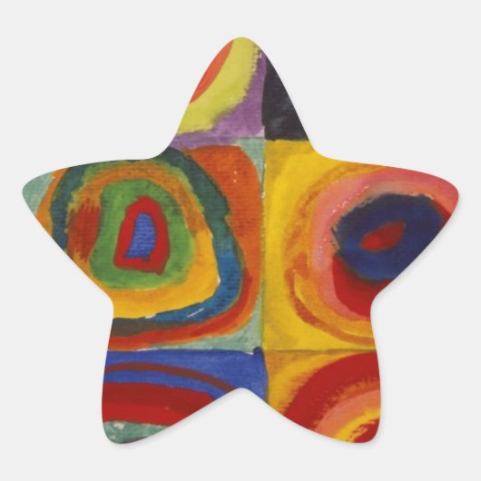 Sticker Étoile Étude des couleurs des cercles Carré (Devant)