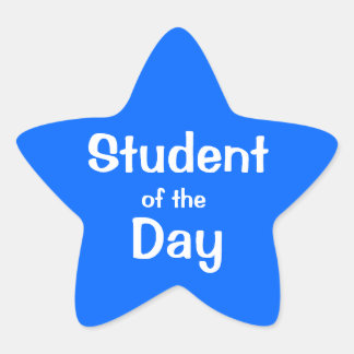 Sticker Étoile Étudiant Du Jour Blue Star Personnalisable
