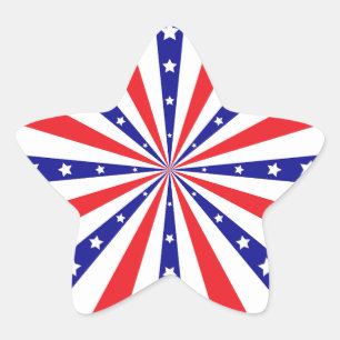 Sticker Étoile Explosion de soleil patriotique