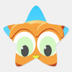 Sticker Étoile Face D'Une Petite Chouette