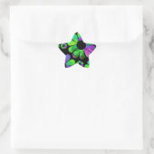 Sticker Étoile Faisée bleu pourpre vert néon (Sac)