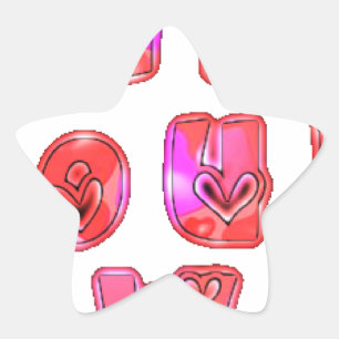 Sticker Étoile Faites votre propre coeur Art Design d'impression