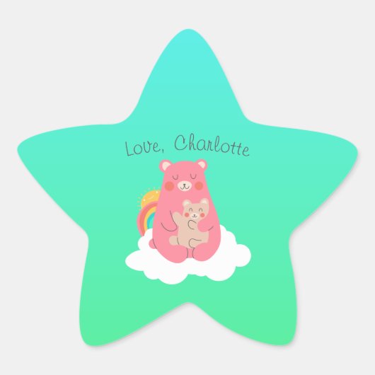 Sticker Étoile Famille d'ours (Devant)