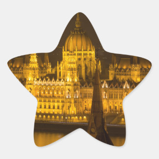 Sticker Étoile Famine Parliament Budapest by night