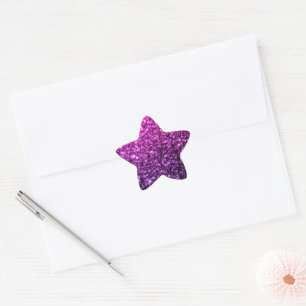 Sticker Étoile Faux paillettes scintillantes dégradé rose violet
