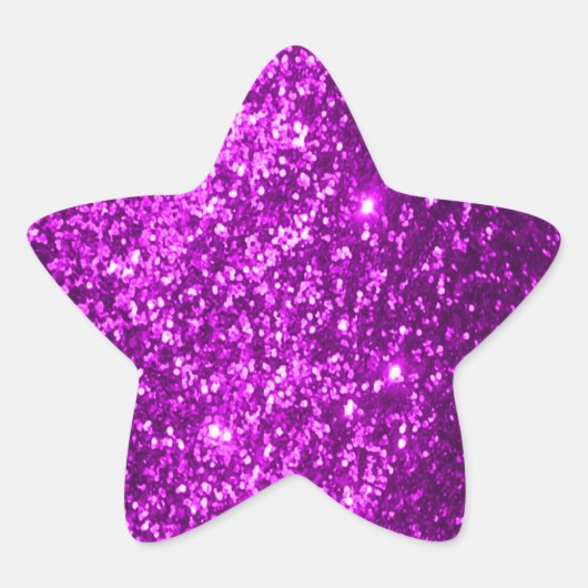 Sticker Étoile Faux Parties scintillant violet (Devant)