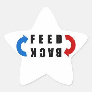 Sticker Étoile Feed back red and blue