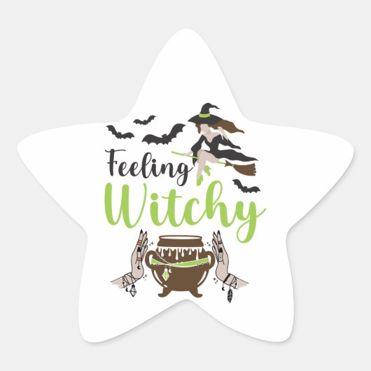 Sticker Étoile Feeling witchy magic halloween (Devant)