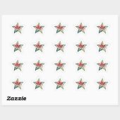 Sticker Étoile Festive Green et Red Christmas Holiday (Feuille)