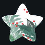 Sticker Étoile Festive Green et Red Christmas Holiday<br><div class="desc">Festif Vert et Rouge Étiquette de adresse de Noël</div>