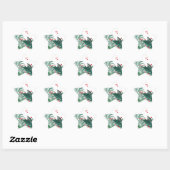 Sticker Étoile Festive Green et Red Christmas Holiday (Feuille)