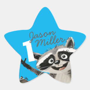 Sticker Étoile Fête d'anniversaire à thème Racon pour bébé 1