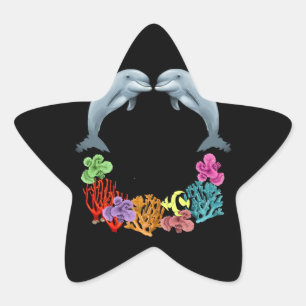 Sticker Étoile fête d'anniversaire de dauphin de 9 ans 9e anniver