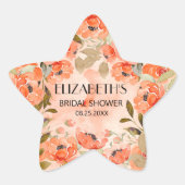 Sticker Étoile Fête de mariage floral orange aquarelle (Devant)