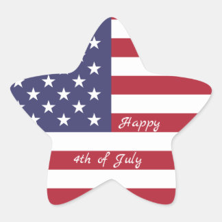 Sticker Étoile Feu d'artifice 4 juillet American USA Flag Heart F