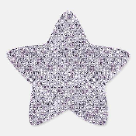 Sticker Étoile Feuilles d'autocollants Star Effet Séquin Argent (Devant)
