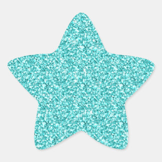Sticker Étoile Fille, Amusant Aqua Parties scintillant Bleue Impr