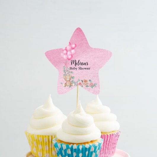 Sticker Étoile Fille Douce Balle Eucalyptus Cupcake Topper