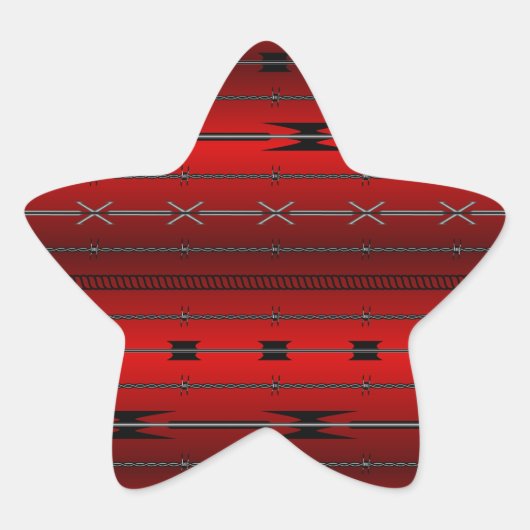 Sticker Étoile Fils en acier rouge (Devant)