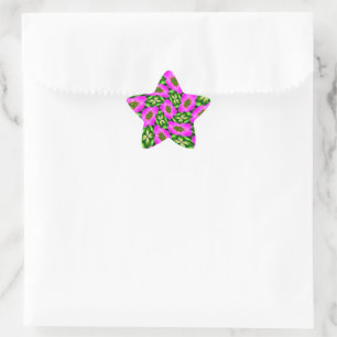Sticker Étoile Flamant rose rose Fleurs Motif