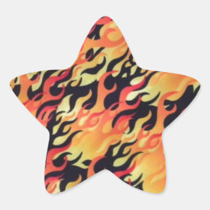 Sticker Étoile Flames Personnaliser d'incendie ajouter le nom ou