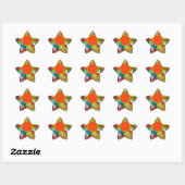Sticker Étoile fleur colorée mandala yaei design (Feuille)