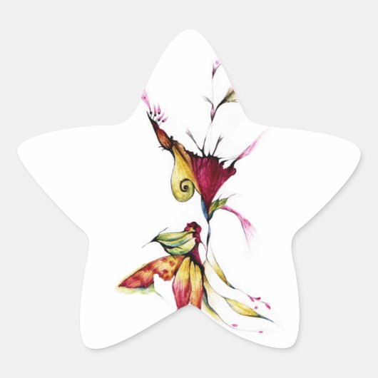 Sticker Étoile Fleur d'amour (Devant)